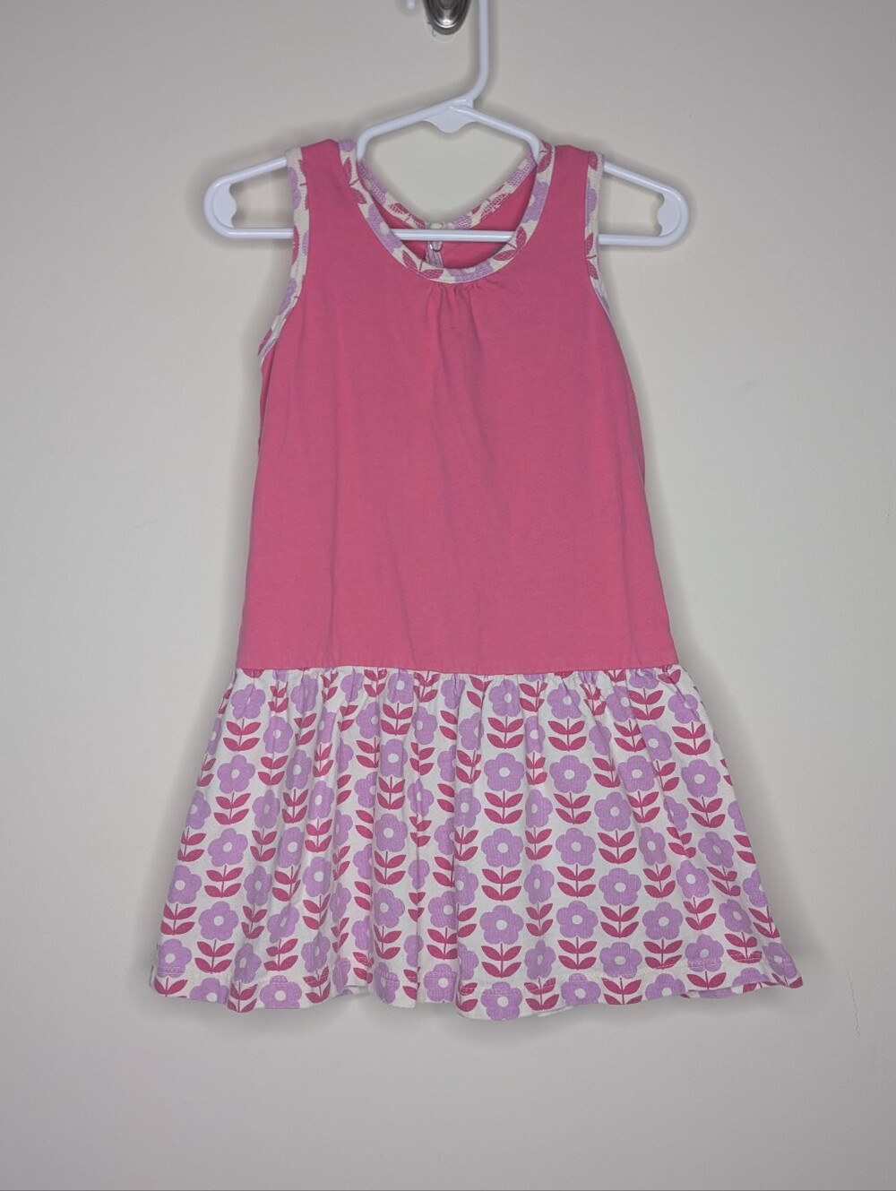 Winter Water Factory Pink Flower Sleeveless Dress 4T